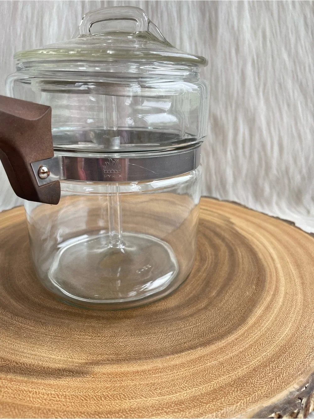 Pyrex vintage flameware glass stovetop percolator